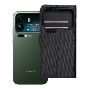 4Card RFID flip case for Xiaomi 17 PRO / 18 PRO anti-theft tech fabric black