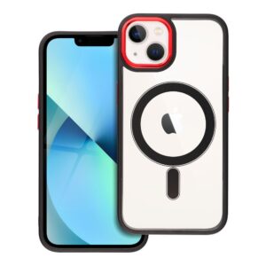 Color Edge Mag Cover case for iPhone 13 compatible with MagSafe black-red