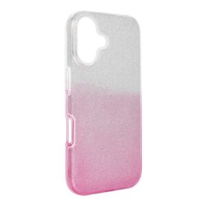 Shining case for iPhone 16 transparent pink