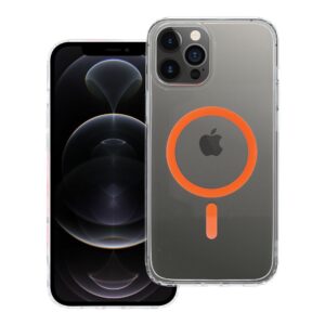 Case for iPhone 12 PRO MAX Drop Glue Colorful Ring Mag Cover compatible with MagSafe orange