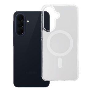 Clear Fusion Mag Cover case for Samsung A57 compatible with MagSafe white