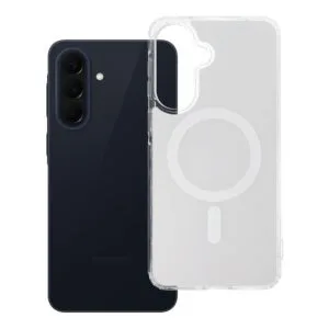 Clear Fusion Mag Cover case for Samsung A57 compatible with MagSafe white