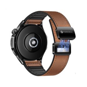 Forcell Strap to Samsung Galaxy Watch F-Design FS20 magnetic eco-friendly leather 20 mm brown