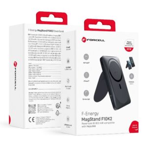 Forcell Powerbank compatible with MagSafe F-Energy MagStand F10K2 QC3.0 PD 5A 20W 10000 mAh black