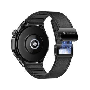Forcell Strap to Samsung Galaxy Watch F-Design FS20 magnetic eco-friendly leather 20 mm black