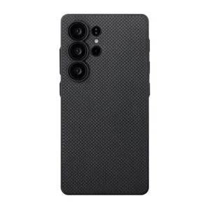 Husa Pitaka PIN Button Aramida pentru Samsung Galaxy S25 Ultra Negru/Gri
