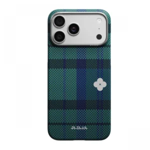 Husa Pitaka pentru iPhone 17 Pro Max Flora in Grid Edge Case Forest Dawn
