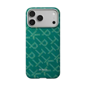 Husa Pitaka pentru iPhone 17 Pro Max Ultra-Slim PitaTap™ Monogram-Gold/Green