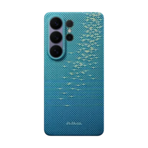 Husa Pitaka pentru Samsung Galaxy S26 Ultra Glints of Gold Edge Albastru