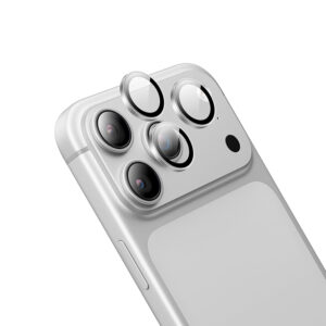Borofone Tempered glass BF14 3D Metal Frame camera lens for Iphone 18 Pro/18 Pro Max silver