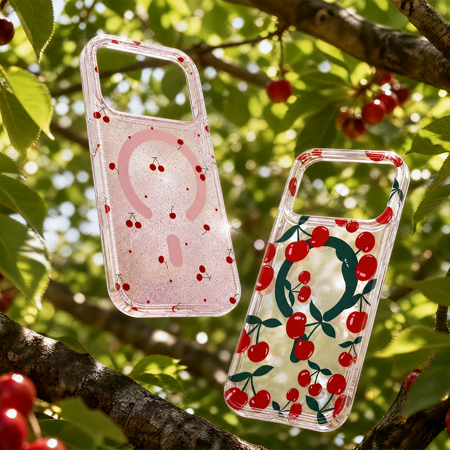 Cherry Mag case for Samsung Galaxy S24 / S25 glitter