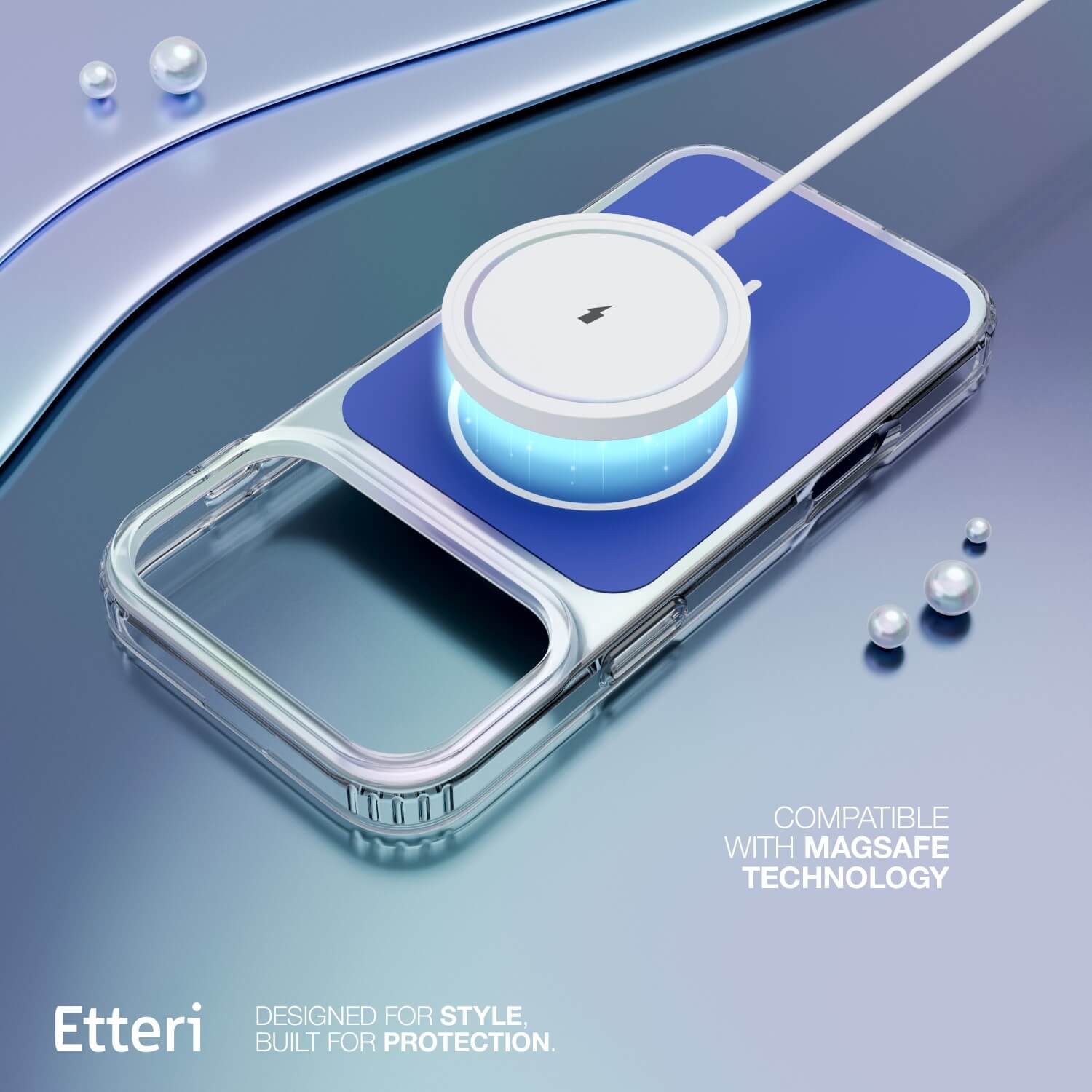 Etteri Hidden Pearl case for iPhone 17 6,3" dark blue