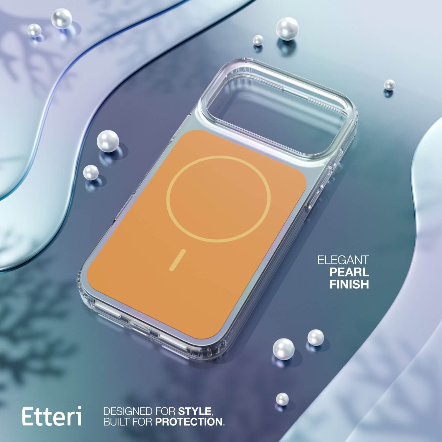 Etteri Hidden Pearl case for iPhone 15 Pro 6,1" orange