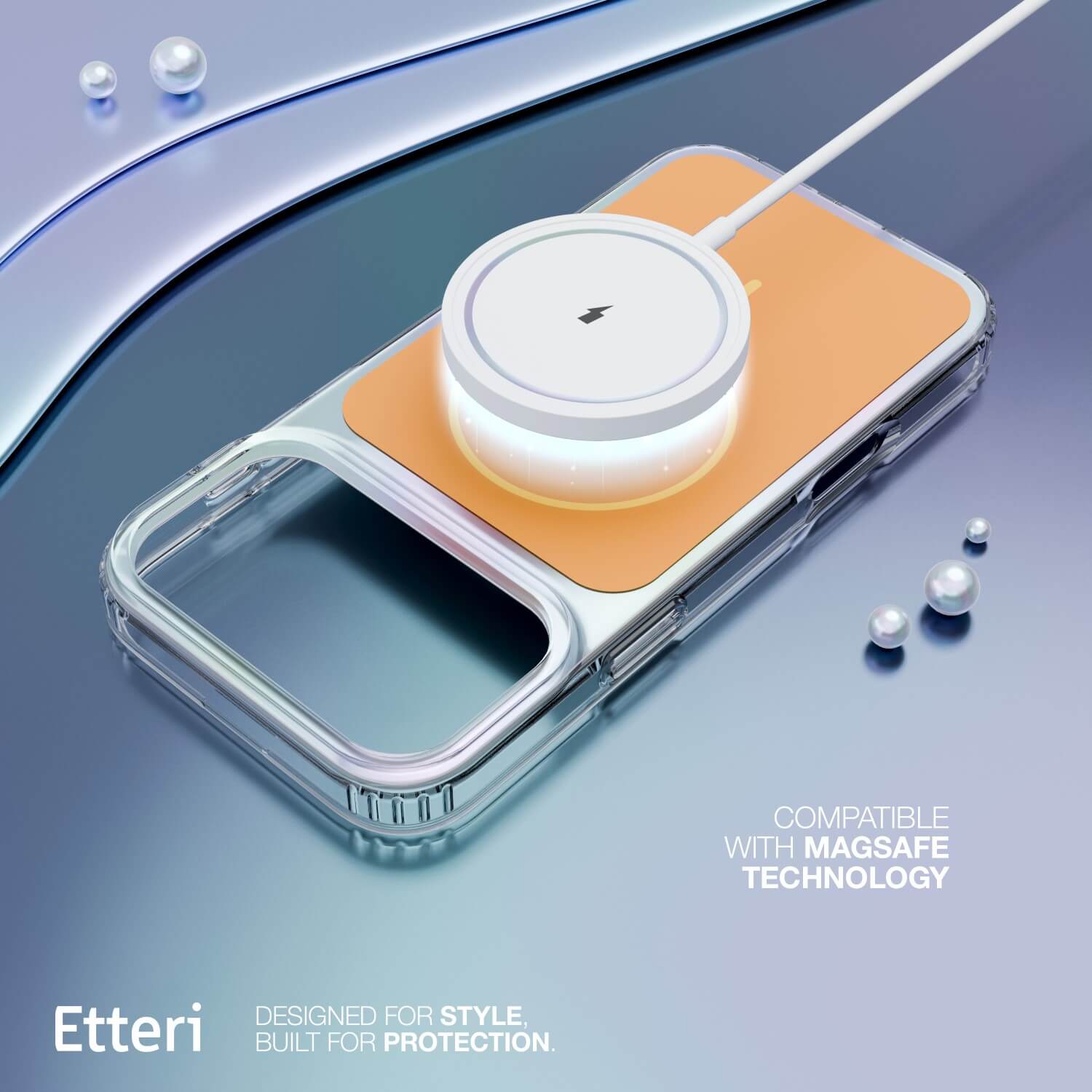 Etteri Hidden Pearl case for iPhone 15 Pro 6,1" orange