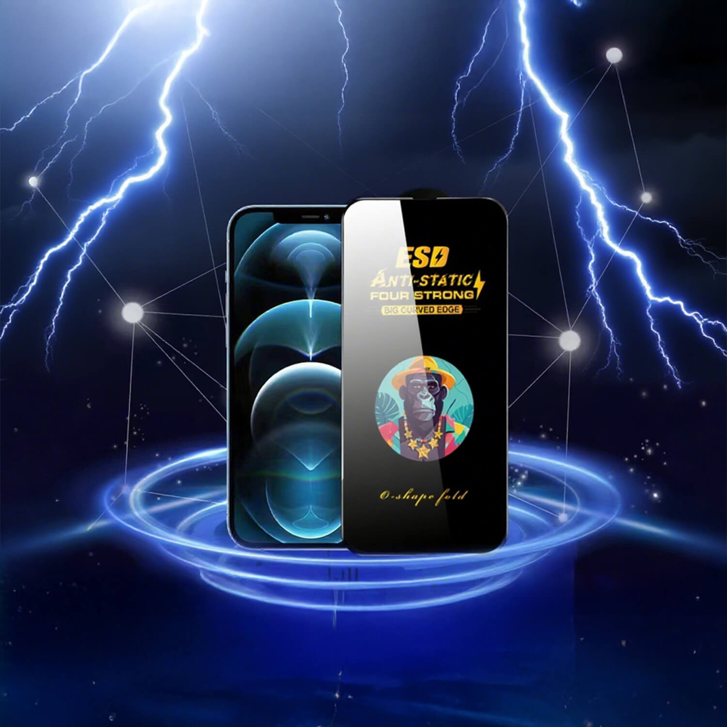 Universal tempered glass 9D OneFit AI-65 6,8"