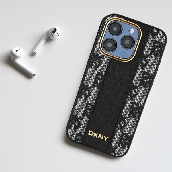 DKNY Checkered Pattern Magsafe iPhone 16 Pro Case - Black